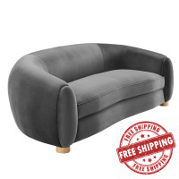 Modway EEI-4970-CHA Abundant Performance Velvet Sofa Charcoal