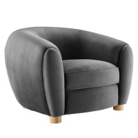 Modway EEI-4971-CHA Abundant Performance Velvet Armchair Charcoal
