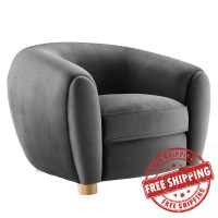 Modway EEI-4971-CHA Abundant Performance Velvet Armchair Charcoal