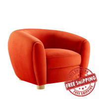 Modway EEI-4971-ORA Abundant Performance Velvet Armchair Orange