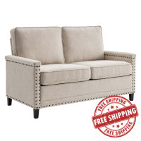 Modway EEI-4985-BEI Ashton Upholstered Fabric Loveseat Beige