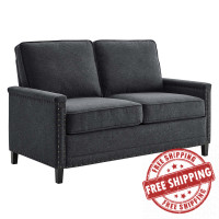 Modway EEI-4985-CHA Ashton Upholstered Fabric Loveseat Charcoal
