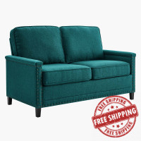 Modway EEI-4985-TEA Ashton Upholstered Fabric Loveseat Teal