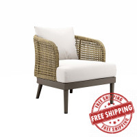 Modway EEI-4986-NAT-WHI Meadow Outdoor Patio Armchair Natural White