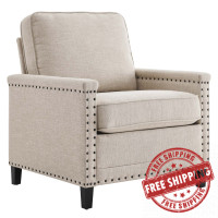 Modway EEI-4988-BEI Ashton Upholstered Fabric Armchair Beige