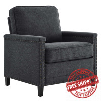 Modway EEI-4988-CHA Ashton Upholstered Fabric Armchair Charcoal