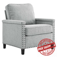 Modway EEI-4988-LGR Ashton Upholstered Fabric Armchair Light Gray