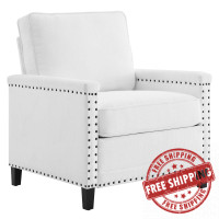 Modway EEI-4988-WHI Ashton Upholstered Fabric Armchair White