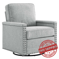 Modway EEI-4991-LGR Ashton Upholstered Fabric Swivel Chair Light Gray