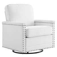 Modway EEI-4991-WHI Ashton Upholstered Fabric Swivel Chair White