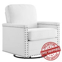 Modway EEI-4991-WHI Ashton Upholstered Fabric Swivel Chair White