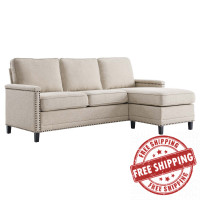 Modway EEI-4994-BEI Ashton Upholstered Fabric Sectional Sofa Beige