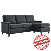 Modway EEI-4994-CHA Ashton Upholstered Fabric Sectional Sofa Charcoal