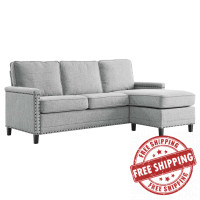 Modway EEI-4994-LGR Ashton Upholstered Fabric Sectional Sofa Light Gray