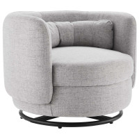 Modway EEI-5000-BLK-LGR Relish Upholstered Fabric Swivel Chair Black Light Gray