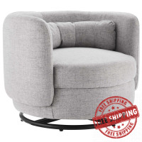 Modway EEI-5000-BLK-LGR Relish Upholstered Fabric Swivel Chair Black Light Gray