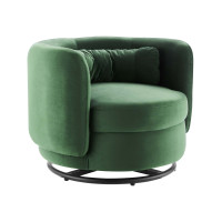 Modway EEI-5001-BLK-EME Relish Performance Velvet Swivel Chair Black Emerald