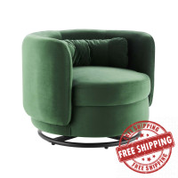 Modway EEI-5001-BLK-EME Relish Performance Velvet Swivel Chair Black Emerald