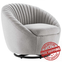 Modway EEI-5003-BLK-LGR Whirr Tufted Fabric Swivel Chair Black Light Gray