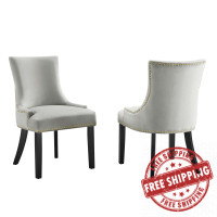 Modway EEI-5010-LGR Marquis Performance Velvet Dining Chairs - Set of 2 Light Gray