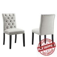 Modway EEI-5011-LGR Duchess Performance Velvet Dining Chairs - Set of 2 Light Gray