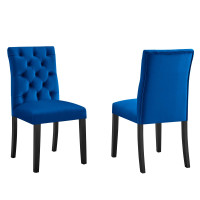 Modway EEI-5011-NAV Duchess Performance Velvet Dining Chairs - Set of 2 Navy