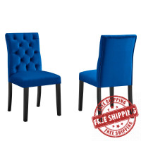 Modway EEI-5011-NAV Duchess Performance Velvet Dining Chairs - Set of 2 Navy