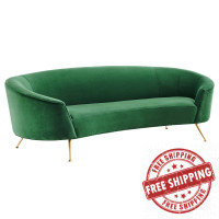 Modway EEI-5015-EME Marchesa Upholstered Performance Velvet Sofa Emerald