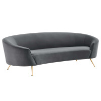 Modway EEI-5015-GRY Marchesa Upholstered Performance Velvet Sofa Gray