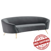 Modway EEI-5015-GRY Marchesa Upholstered Performance Velvet Sofa Gray