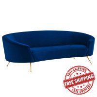 Modway EEI-5015-NAV Marchesa Upholstered Performance Velvet Sofa Navy