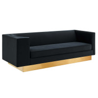 Modway EEI-5016-BLK Eminence Upholstered Performance Velvet Sofa Black
