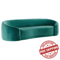 Modway EEI-5018-TEA Contessa Performance Velvet Sofa Teal