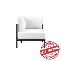 Modway EEI-5019-IVO-WHI Hanalei Outdoor Patio Corner Chair Ivory White