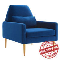 Modway EEI-5021-NAV Liliana Performance Velvet Armchair Navy