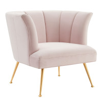 Modway EEI-5023-PNK Veronica Channel Tufted Performance Velvet Armchair Pink
