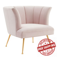 Modway EEI-5023-PNK Veronica Channel Tufted Performance Velvet Armchair Pink