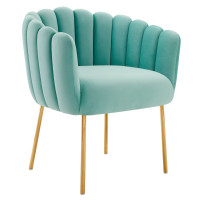 Modway EEI-5024-MIN Sanna Channel Tufted Performance Velvet Armchair Mint