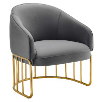 Modway EEI-5025-GRY Legacy Performance Velvet Armchair Gray