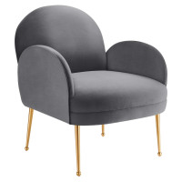 Modway EEI-5026-GRY Transcend Performance Velvet Armchair Gray