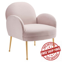 Modway EEI-5026-PNK Transcend Performance Velvet Armchair Pink