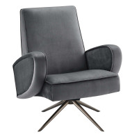Modway EEI-5027-GRY Superior Performance Velvet Swivel Chair Gray