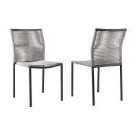 Modway EEI-5032-LGR Serenity Outdoor Patio Chairs Set of 2 Light Gray