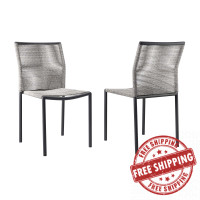 Modway EEI-5032-LGR Serenity Outdoor Patio Chairs Set of 2 Light Gray