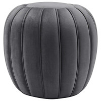 Modway EEI-5034-GRY Celebrate Channel Tufted Performance Velvet Ottoman Gray