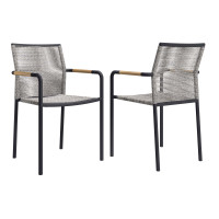 Modway EEI-5036-LGR Serenity Outdoor Patio Armchairs Set of 2 Light Gray