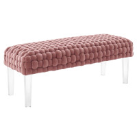 Modway EEI-5037-DUS Prologue Woven Performance Velvet Ottoman Dusty Rose