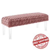 Modway EEI-5037-DUS Prologue Woven Performance Velvet Ottoman Dusty Rose