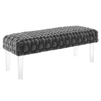 Modway EEI-5037-GRY Prologue Woven Performance Velvet Ottoman Gray