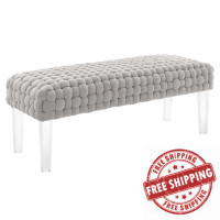 Modway EEI-5037-LGR Prologue Woven Performance Velvet Ottoman Light Gray